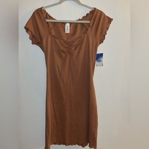 Brown/Tan short sleeve Abound dress